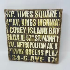 Tim Holtz District Market 12x12 Burlap Canvas Panel Hanging Wall Art Subway